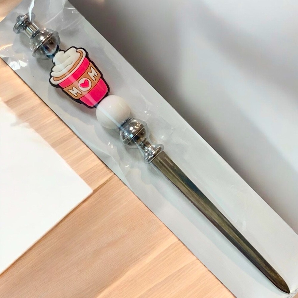 Mom & Coffee Themed Sliver, Pink, & white Letter opener - Picture 5 of 6
